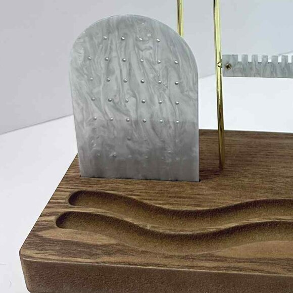 A New Day Jewelry Organizer | Wood & Gold Metal Display Stand - Picture 2 of 4